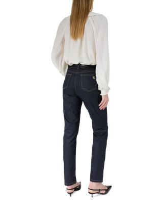 Aya High Rise Straight Jeans in Navy