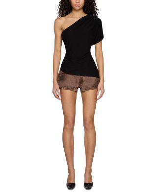 Portman Low Rise Jean Shorts in Coated Umber