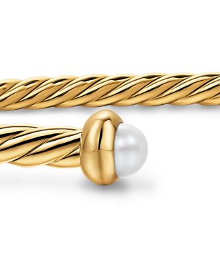 Micro Cablespira&reg; Flex Bracelet in 18K Yellow Gold with Pearls, 2.6mm