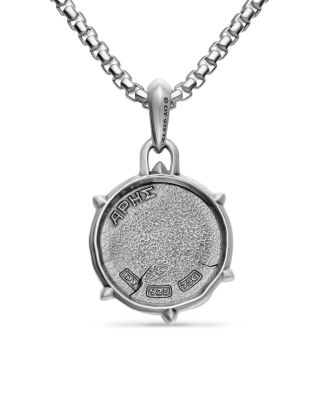 Men's Ares Amulet in Sterling Silver with 18K Yellow Gold, 26.4mm