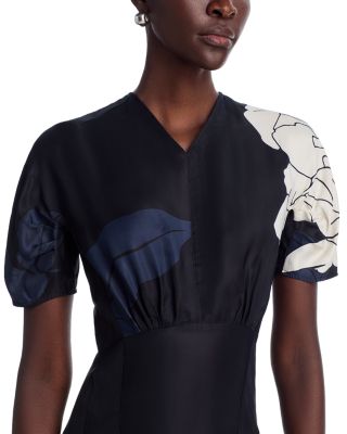 Eve Short Sleeve Gather Detail Midi Dress