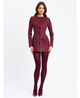  Baila Faux Leather Blazer Mini Dress