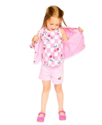 Girls' Cherry Embroidery Denim Shorts - Big Kid