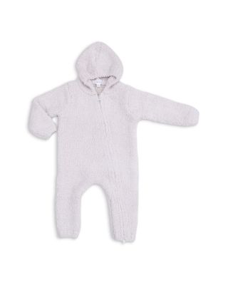Girls' Chenille Striped Texture Hooded Jumpsuit - Baby