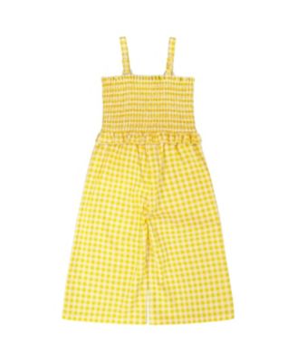Girls' Capri Smocking Gingham Sleeveless Jumpsuit - Big Kid