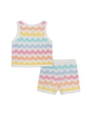Girls' Wavy Pointelle Top & Shorts Set - Baby