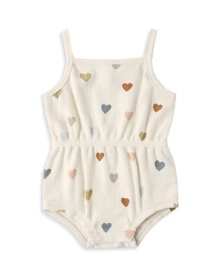 Girls' Confetti Hearts Waffled Cinch Romper - Baby 
