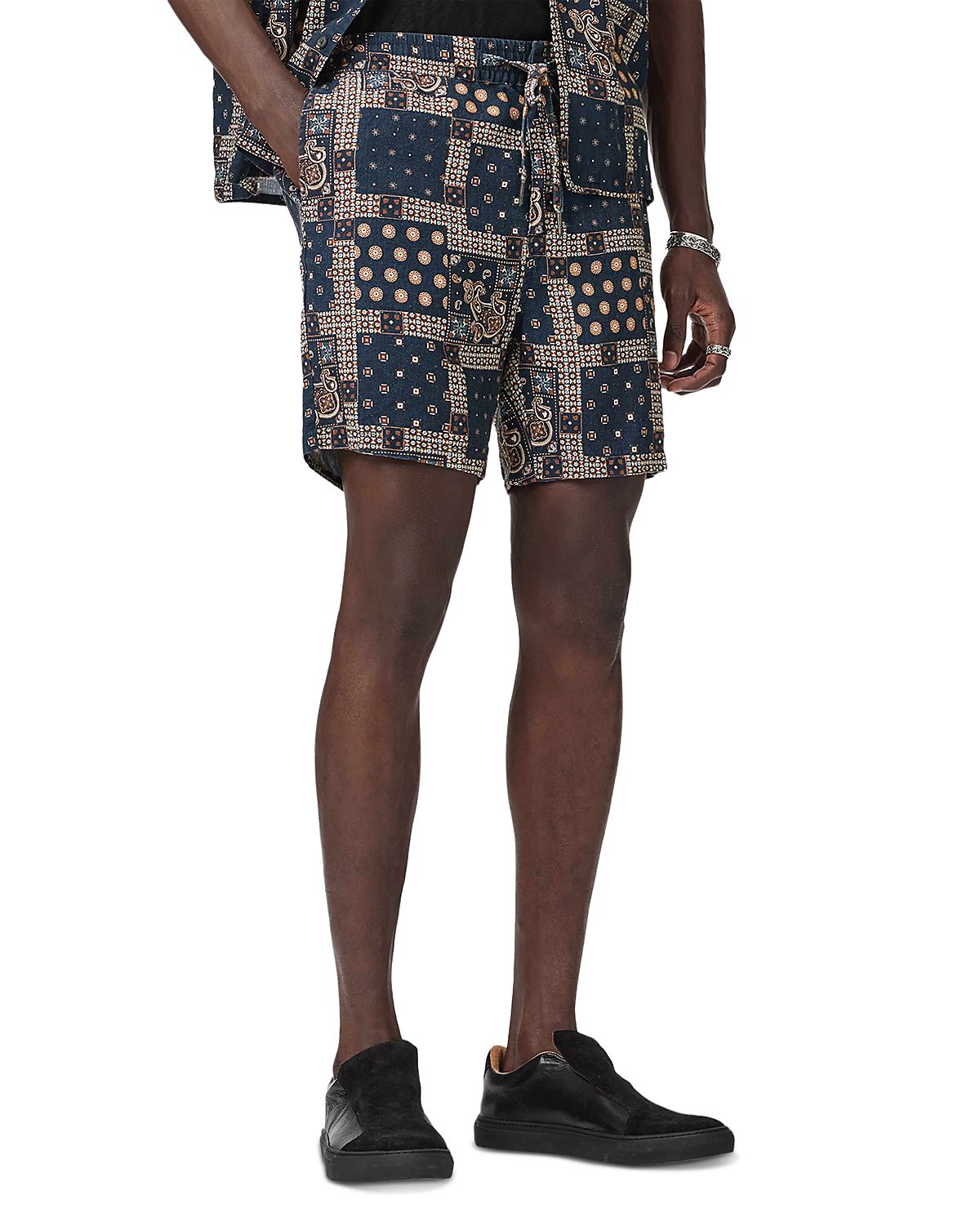 John Varvatos Daryl Linen Drawstring Shorts