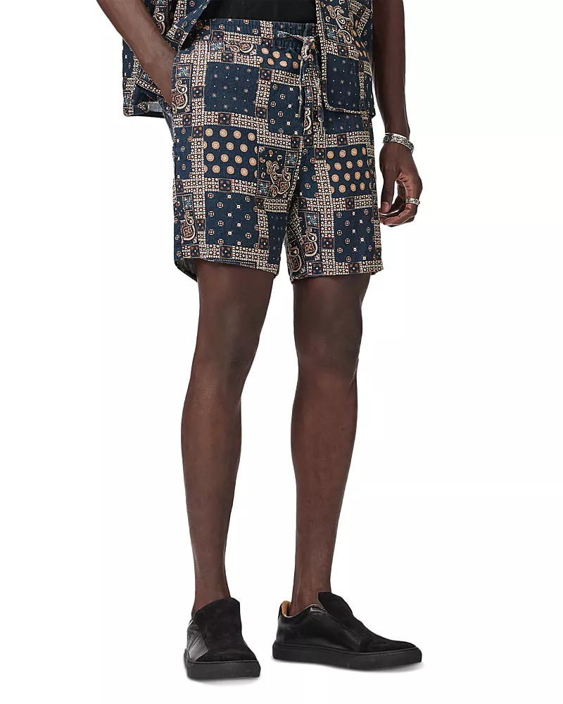 John Varvatos Daryl Linen Drawstring Shorts