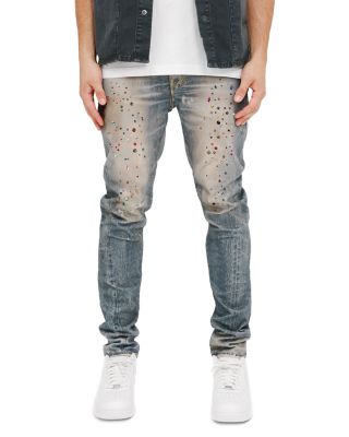Skinny Jewel Print Jeans in Light Indigo