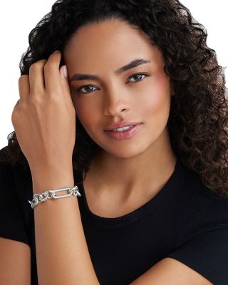 Sterling Silver Signature Caviar Link Bracelet