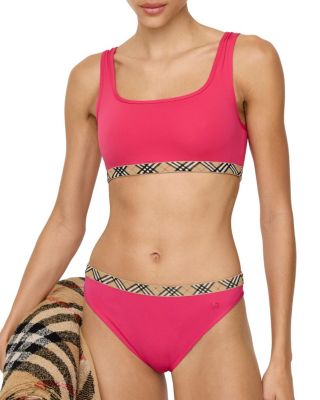 Check Trim Bikini Top