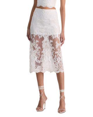 Medine Embellished Lace Midi Skirt