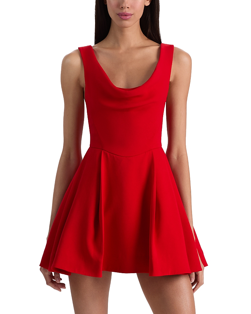 Alice and Olivia Estrella Drape Flare Dress