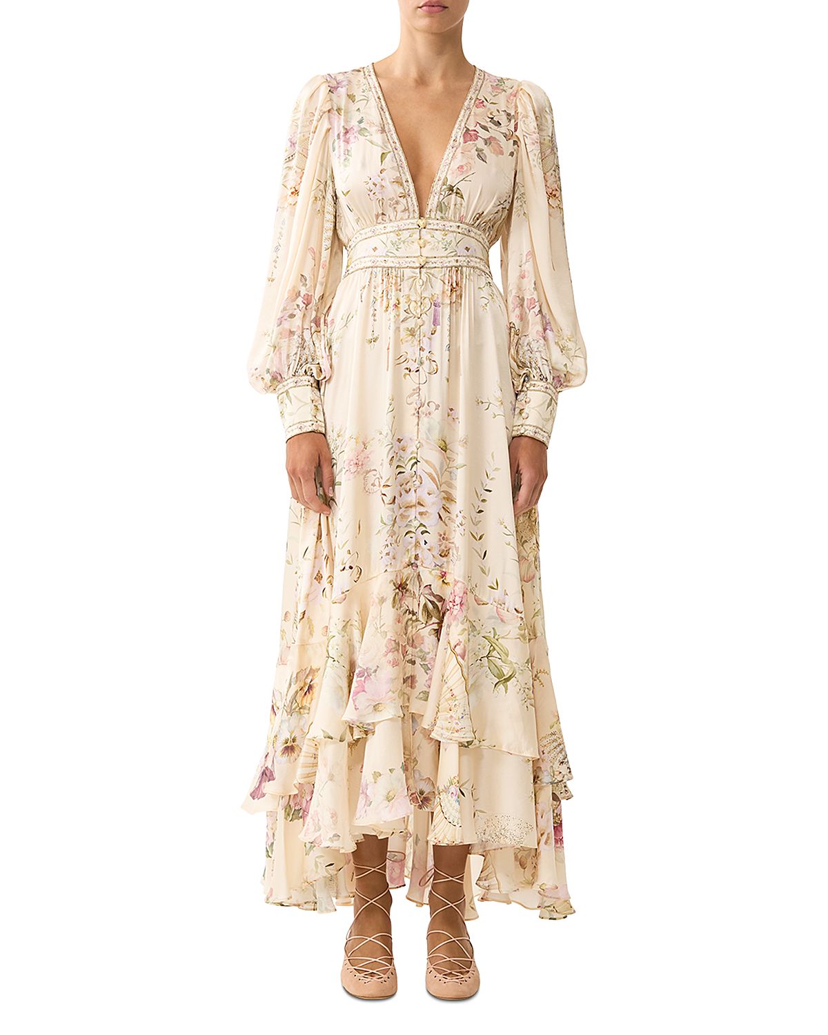 Camilla Silk Button Front Dress