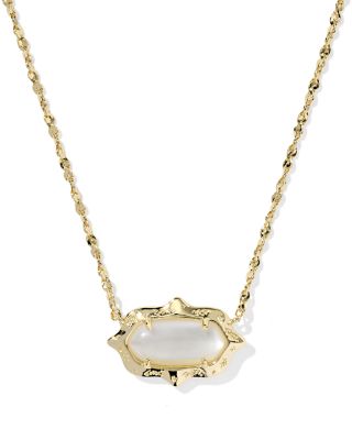 Elisa Scallop Frame Short Pendant Necklace, 16"