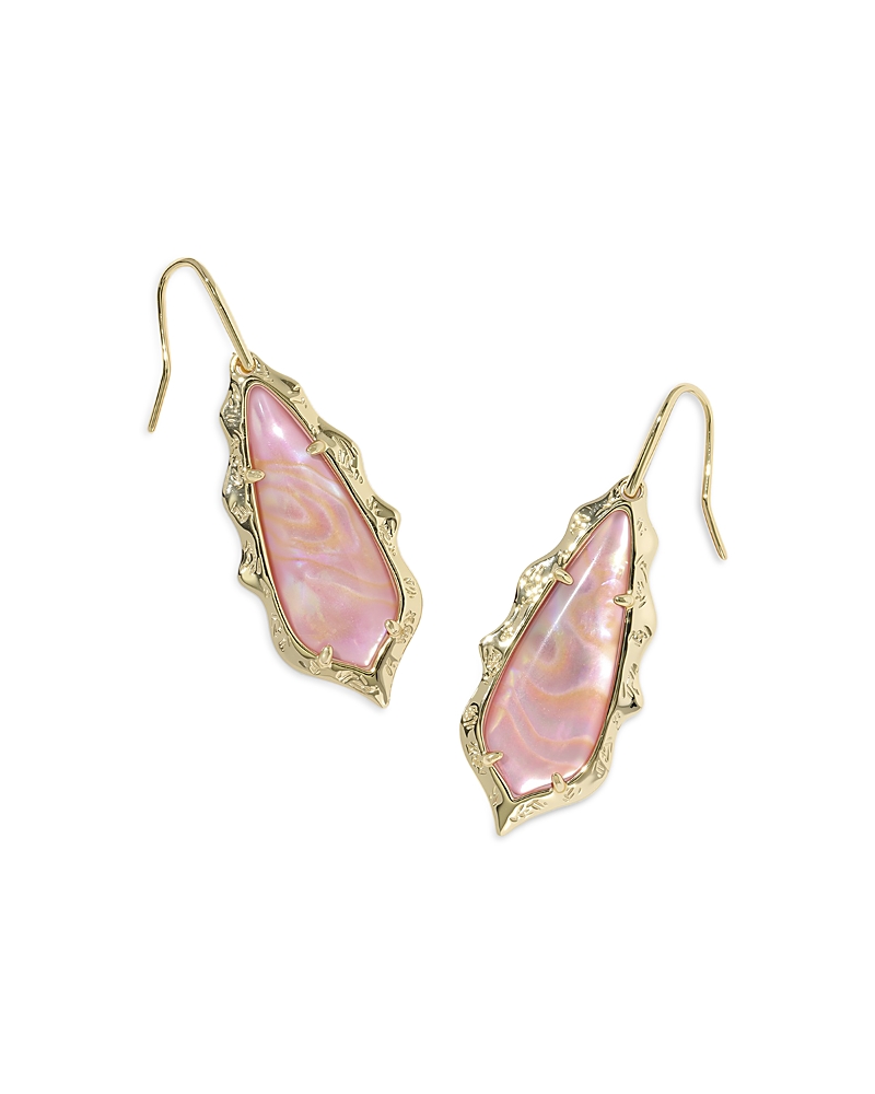 Kendra Scott Adriana Scallop Frame Drop Earrings In Gold Light Pink