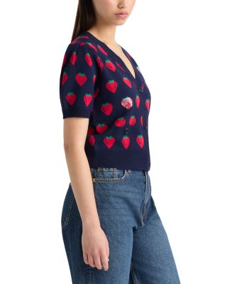 Puff Sleeve Jacquard Cardigan