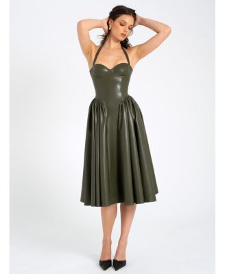  Eliana Faux Leather Dress