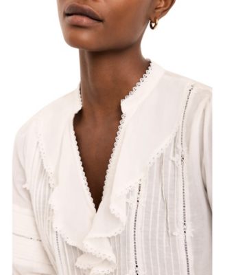  Women's Cotton Ruffle Blouse