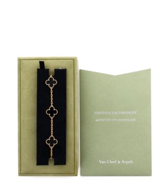  Vintage-like Alhambra 5 Motifs Bracelet 18K Gold and Onyx