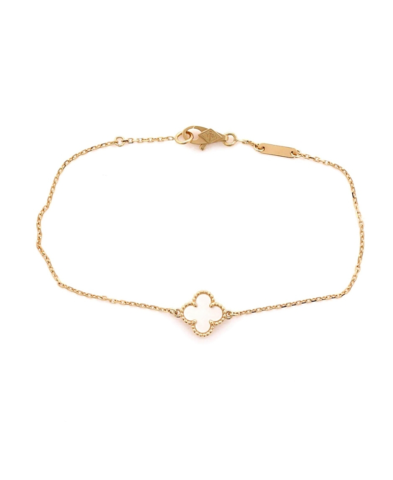 Pre-Owned Van Cleef & Arpels Sweet Alhambra Bracelet 18K Gold and Mother of Pearl