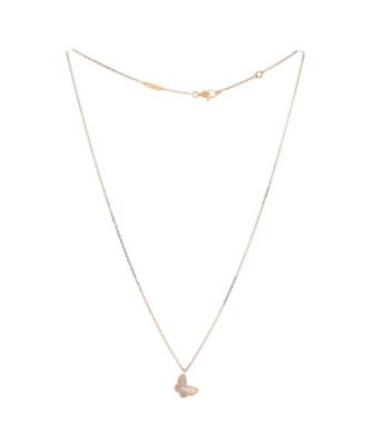  Sweet Alhambra Butterfly Pendant Necklace 18K Gold and Mother of Pearl, 15.75"