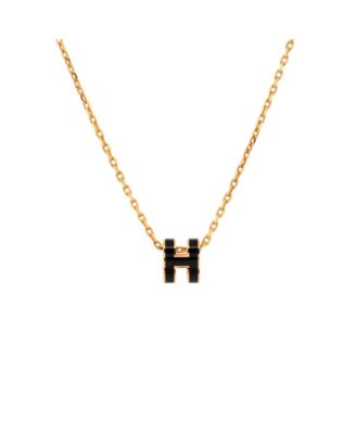 Mini Pop H Pendant Chain Necklace Metal and Enamel, 16"