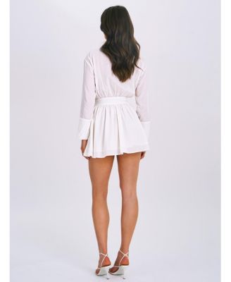  Jamila Shirt Mini Dress with Embroidered Waist Detail