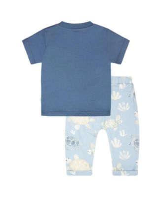 Boys' Organic Cotton Turtle Print Jersey T-Shirt and Pants Set - Baby