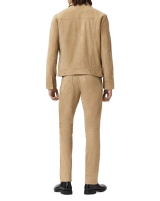 Seth Embossed Suede Slim Fit 5-Pocket Trousers