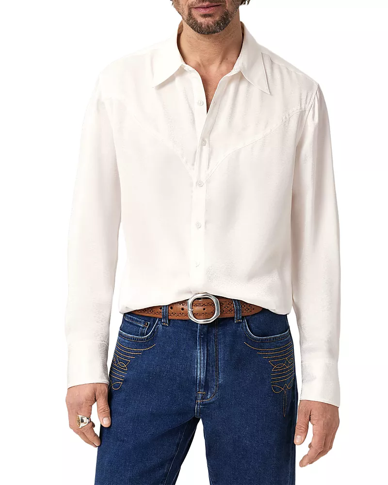 John Varvatos Tom Petty Leopard Jacquard Shirt