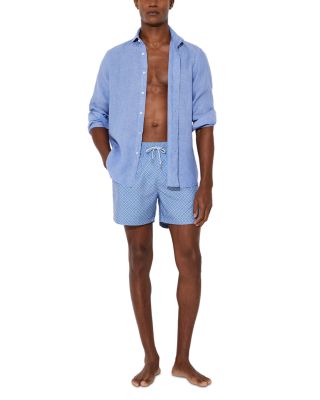 Drawstring Geo Print Swimsuit