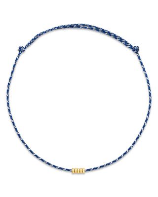 14K Yellow Gold Paracord Rondelle Slider Necklace, 12-26"