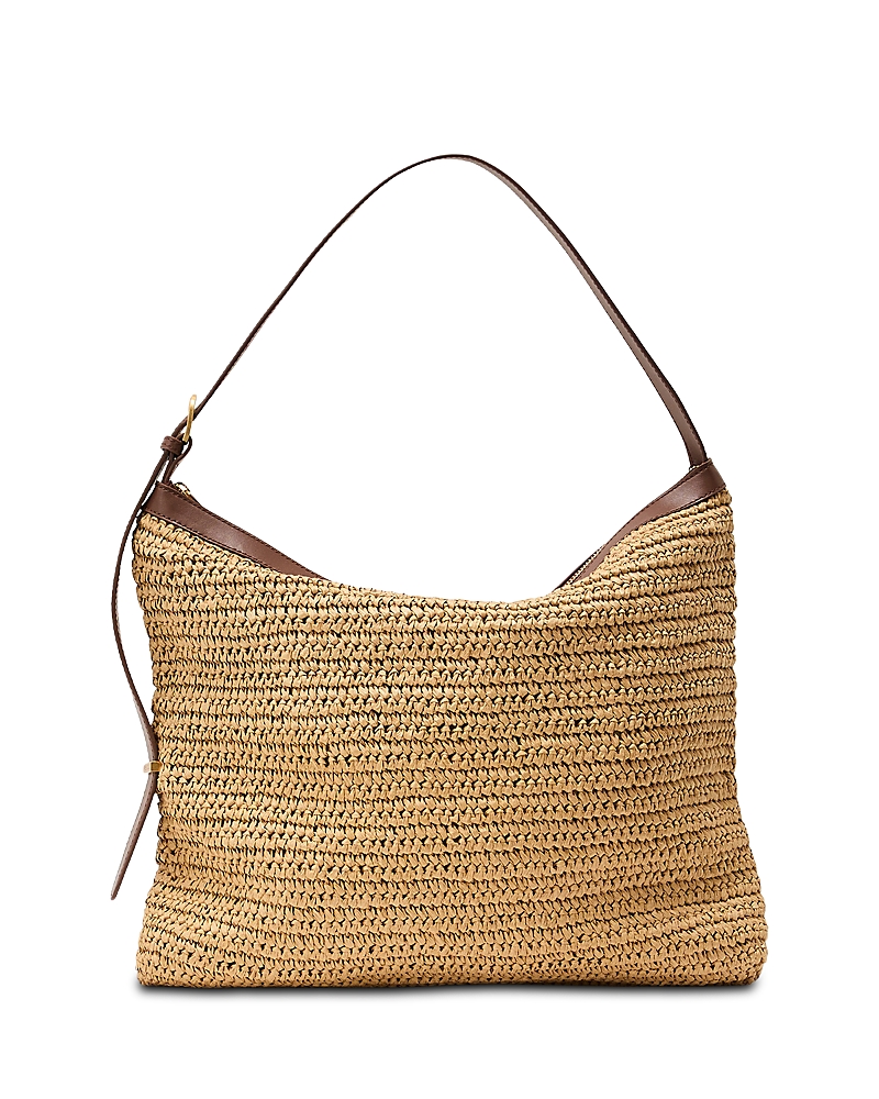 Reiss Vigo Raffia Effect Leather Tote Bag