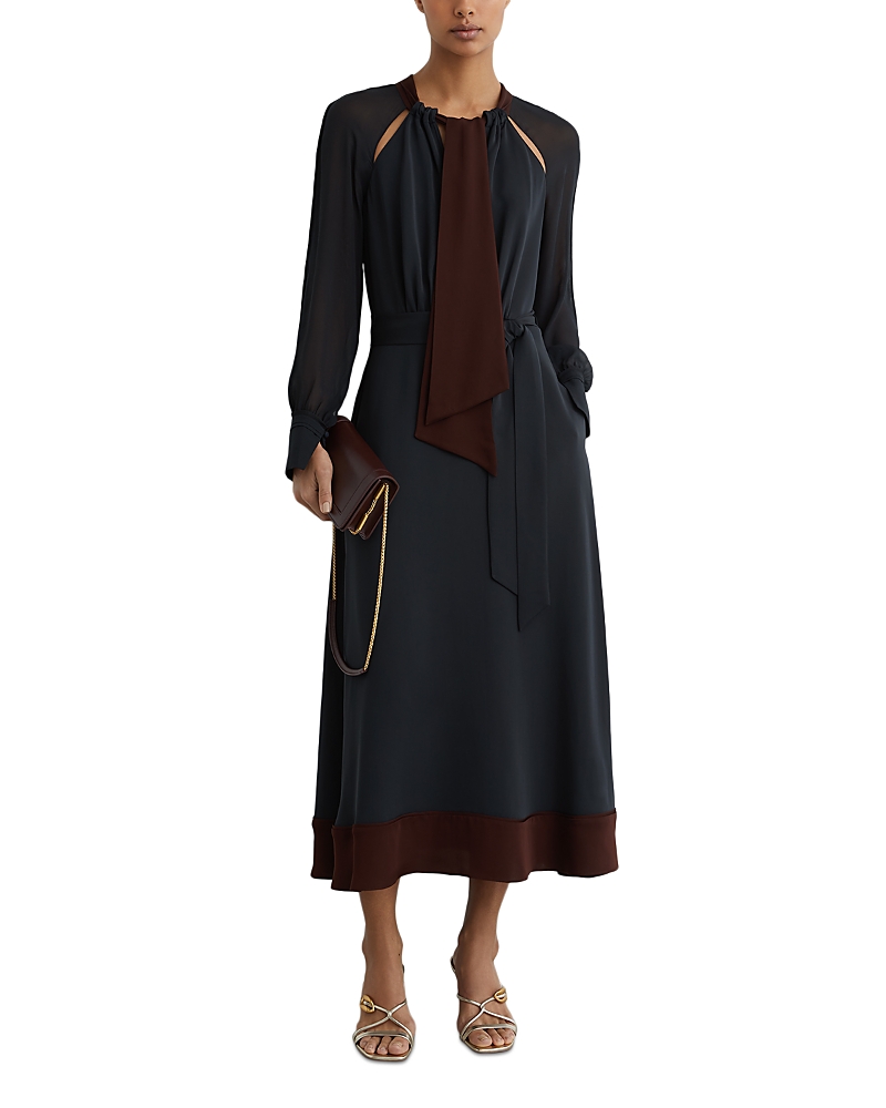 Reiss Estella Tie Neck Dress