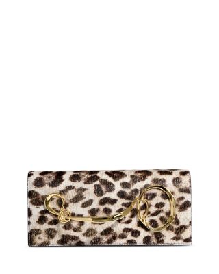 Twisted Side Handle Calf Hair Clutch
