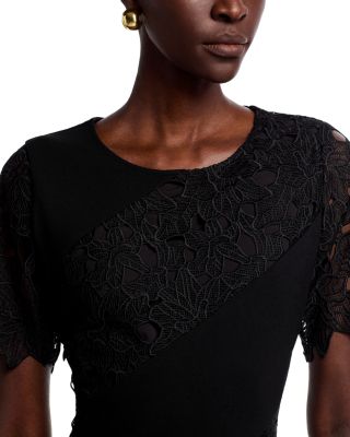 Woven Mixed Media Midi Dress