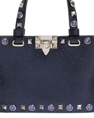 Mini Rockstud & Rhinestone Leather Shoulder Bag