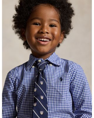Boys' Gingham Cotton Poplin Shirt - Little Kid
