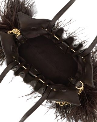 Soft Small Leather & Feather Bag