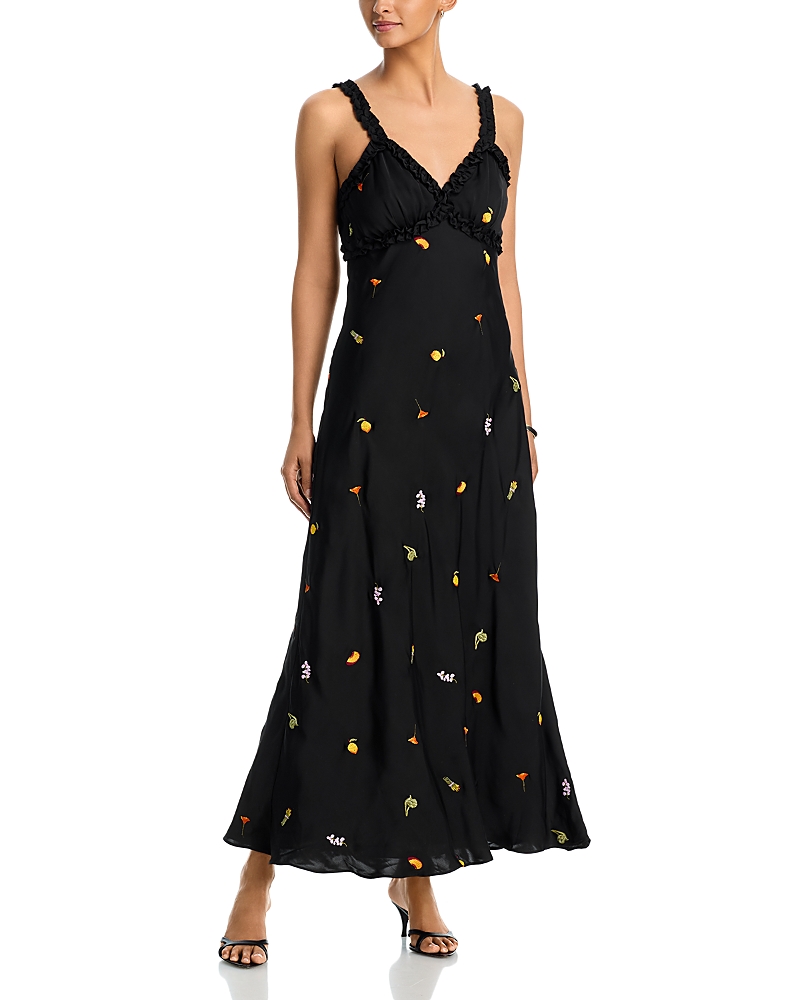 Aqua Embroidered Maxi Dress - Exclusive