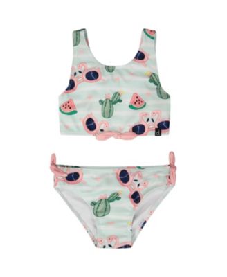 Girls' Two-Piece Flamingo and Cactus Swimsuit - Big Kid