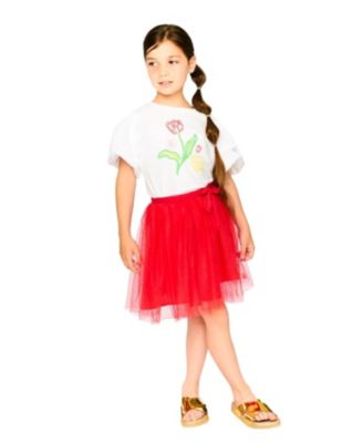 Girls' Elastic Waist Mesh and Eyelet Skirt - Big Kid