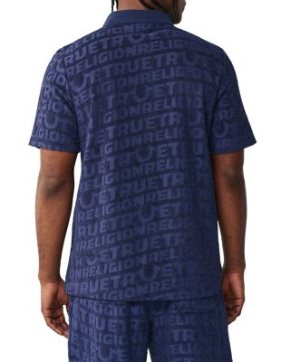 Terry Knit Logo Zip Polo Shirt