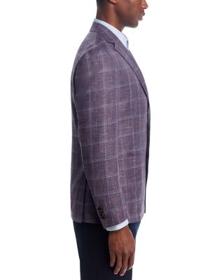 Loro Piana Fabric Wool, Silk, & Linen Windowpane Unstructured Regular Fit Sport Coat - Exclusive