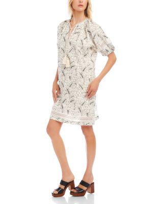 Petite Size Puff Sleeve Tassel Dress