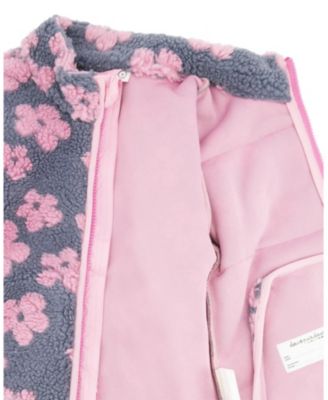 Girls' Sherpa Long Sleeve Flowers Jacket - Big Kid