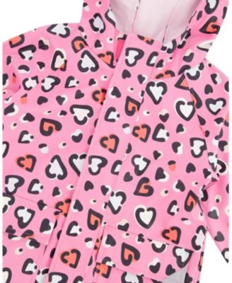 Girls' Polyurethane Heart Rain Jacket - Little Kid