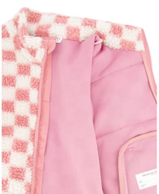 Girls' Long Sleeve Sherpa Jacket Checkerboard - Baby